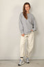 Closed - Sweater - Relaxed Sweatshirt - Light Grey Melange - BYLOTTE