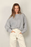 Closed - Sweater - Relaxed Sweatshirt - Light Grey Melange - BYLOTTE