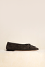 Dear Frances - Ballerina's - Gala Shoe W/ Bow - Charcoal Suede
