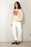 Denimist - Sweater - Oversized Cropped American Flag - Oatmeal - BYLOTTE