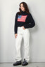 Denimist - Trui - American flag cropped turtleneck sweater - Dark navy - BYLOTTE