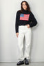 Denimist - Trui - American flag cropped turtleneck sweater - Dark navy - BYLOTTE