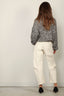 Denimst - Trui - American Flag Cropped Turtleneck Sweater - Marled Black/Cream - BYLOTTE