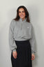 Éterne - Sweater - Cropped Half Zip Sweatshirt - Heather grey - BYLOTTE