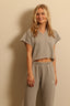 Éterne - top - TERRY RAGLAN CUTOFF TOP - heather grey - BYLOTTE