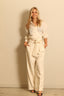 RÓHE - pantalon - Wide leg tailored  -  cream