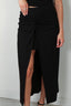 Rotate - Rok - Fitted Twisted Skirt  -  Black