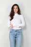 Ganni - Top - Soft Cotton Rib Long Sleeve T-Shirt  -  Bright white