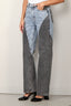 Rotate - Jeans - Straight Patchwork Jeans  -  Medium blue denim