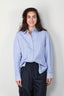 Tibi - Blouse - Striped shirting gabe oversized shirt -  Blue stripe multi