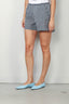 Ganni - Short - Seersucker Check elasticated shorts -  Egret