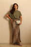 Ganni - Rok - Printed Chiffon Maxi Skirt -  Almond Milk