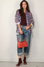 R13 - Blouse - Drop neck workshirt -  Blue plaid with paint drips