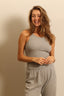 Éterne - top - HIGH NECK FITTED TANK  - heather grey