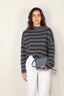 Lisa Yang - Trui - Sandy stripes -  Graphite/Navy