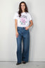 Ganni - T-shirt - Basic Jersey Rose Relaxed T-Shirt -  Bright white