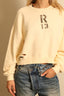 R13 - Trui - Cropped R13 Crewneck -  Natural