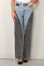 Rotate - Jeans - Straight Patchwork Jeans  -  Medium blue denim