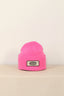 Rotate - muts - Knitted Beanie W. Patch - ibis rose