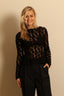 RÓHE - Top - Lace boat neck top -  Black