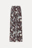 Forte_Forte - Broek - 'Peonia My Love' Fluid Jacquard Elasticated Pants - Chocolat