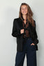 Forte_Forte - Blazer - Shiny Anvers Satin Spear Collar Jacket - Nero - BYLOTTE