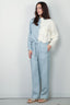 Forte_Forte - Blouse - Chic Block Colour Linen Shirt - Acqua - BYLOTTE