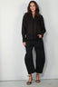 Forte_Forte - Blouse - Contemporary Organza Masculine Shirt - Nero - BYLOTTE