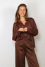 Forte_Forte - Blouse - Co/Se Voile Shirt - Chocolat - BYLOTTE