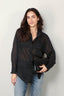 forte_forte - Blouse - Essential Co/Se Voile Oversized Shirt - Nero - BYLOTTE