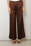 Forte_Forte - Broek - Envers Satin Shiny Cropped Pants - Chocolat - BYLOTTE