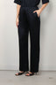 forte_forte - Broek - Envers Satin Straight Pants - Abisso - BYLOTTE