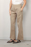 forte_forte - Broek - Essential Peached Cotton Twill Elasticated Pants - Taupe - BYLOTTE