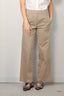 forte_forte - Broek - Essential Peached Cotton Twill Elasticated Pants - Taupe - BYLOTTE