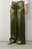 Forte_Forte - Broek - Froisse Lame Regular Waist Palazzo - Moss - BYLOTTE