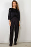 Forte_Forte - Broek - Grain De Poudre High Waist Pants - Notte - BYLOTTE
