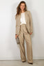 Forte_Forte - Broek - Grain De Poudre High Waist Pants - Sand - BYLOTTE