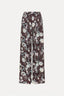Forte_Forte - Broek - 'Peonia My Love' Fluid Jacquard Elasticated Pants - Chocolat - BYLOTTE