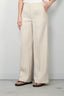 forte_forte - Broek - Viscose Wool Slub Flat Front Pants - Dune - BYLOTTE