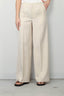 forte_forte - Broek - Viscose Wool Slub Flat Front Pants - Dune - BYLOTTE