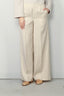 forte_forte - Broek - Viscose Wool Slub Flat Front Pants - Dune - BYLOTTE