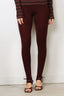 Forte_Forte - Legging - Wool Ribbed Jersey Leggings With Spats - Chocolat Noir - BYLOTTE