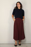 Forte_Forte - Rok - Fluid Slubbed Canvas Midi Skirt - Bordeaux - BYLOTTE