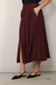 Forte_Forte - Rok - Fluid Slubbed Canvas Midi Skirt - Bordeaux - BYLOTTE