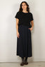 Forte_Forte - Rok - Fluid Slubbed Canvas Midi Skirt - Notte - BYLOTTE