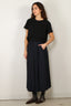 Forte_Forte - Rok - Fluid Slubbed Canvas Midi Skirt - Notte - BYLOTTE