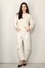 forte_forte - Sweater - Essential Diagonal Cotton Roundneck Sweatshirt - Ivory - BYLOTTE