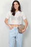 Forte_Forte - Top - Cable Lux Handmade Crochet Cropped Polo - Giglio - BYLOTTE