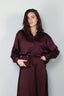 Forte_Forte - Top - Stretch Silk Satin Shirt - Chocolat Noir - BYLOTTE
