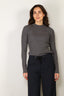 Forte_Forte - Top - Superfine Merinos Ribbed Turtleneck Sweater - Antracite - BYLOTTE